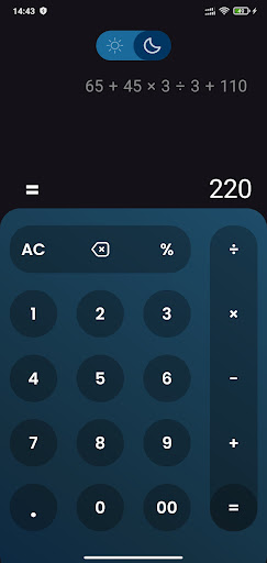 Android application CalcSwift screenshort