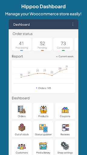Android application Hippoo Woocommerce admin app screenshort