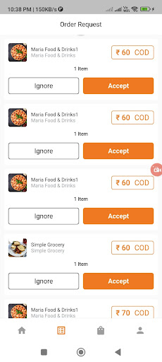 Mozeza Rider app Screen 2