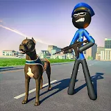 Stickman Police Dog Chase Crime Simulator icon