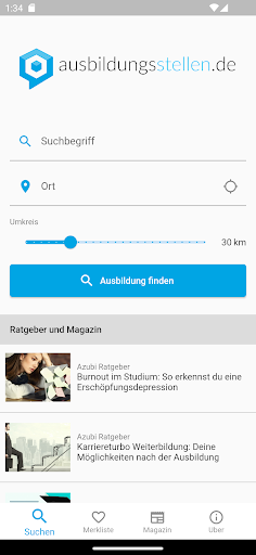 Android application Ausbildungsstellen screenshort