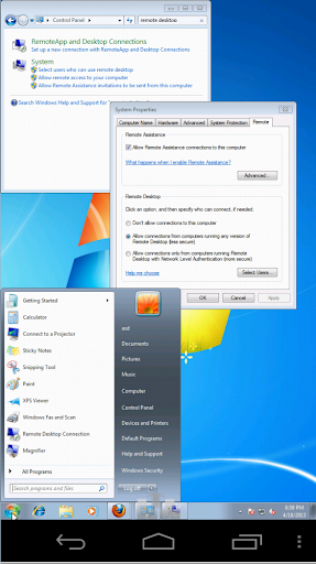 aRDP: Secure RDP Client Screen 3