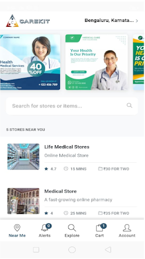 Android application Carekit Vendor screenshort
