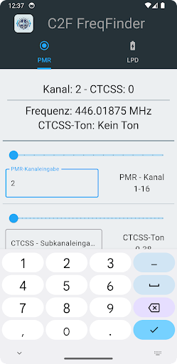 C2F FreqFinder Screen 2