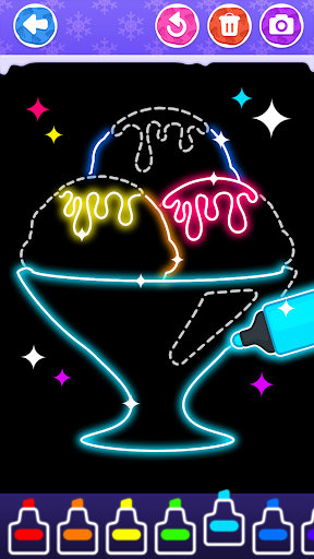Glitter Ice Cream Coloring Screen 3