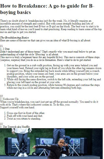 Android application How to Do Bboy Breakdancing screenshort