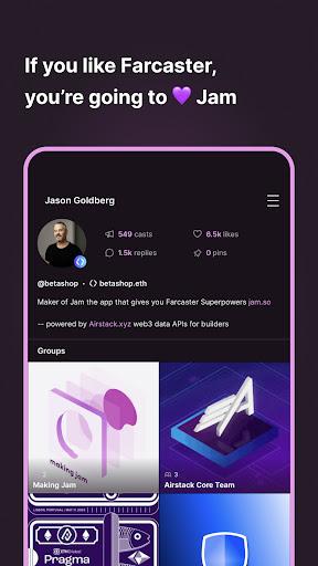 Android application Jam - Farcaster Superpowers screenshort