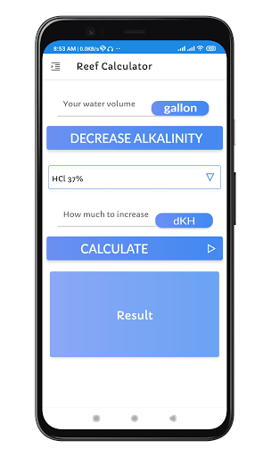 Aquarium Reef Calculator -Meas Screen 3