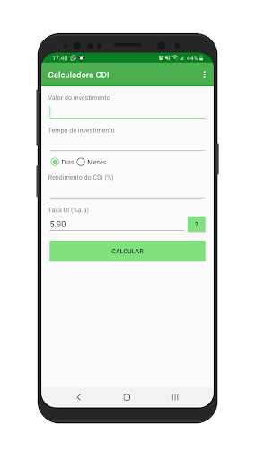 Android application Calculadora CDI screenshort