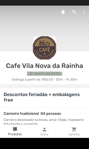Android application Café Vila Nova da Rainha screenshort