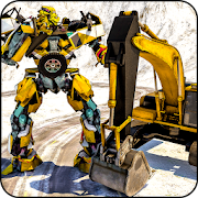 Snow excavator crane transform 3d: Robot Superhero