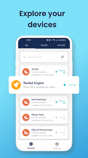 Android application Ubidots IoT screenshort
