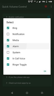 Quick Volume Control in notification bar Screenshot