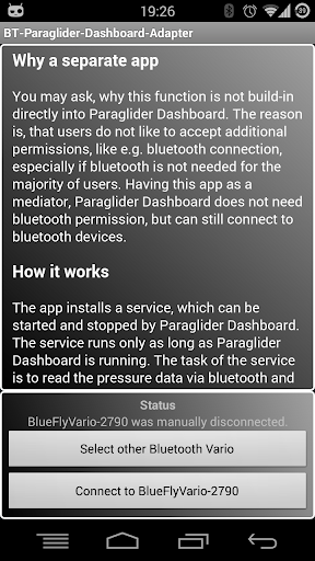 Bluetooth Vario - PG Dashboard
