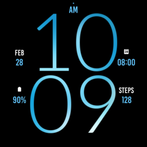 Blue Ice Light Watch Face Logo