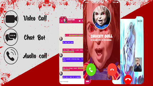 Creepy chucky Doll Video call 1.5 screenshots 1