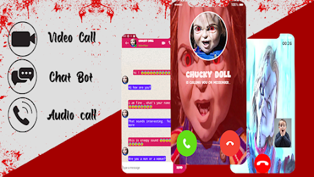 video call and chat simulator with scary doll