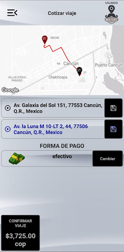 Android application Mistert usuario screenshort