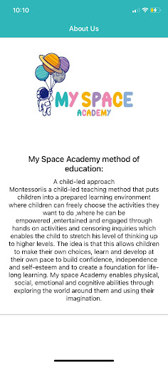 Android application My Space Academy screenshort
