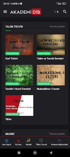 Android application Akademi DİB screenshort