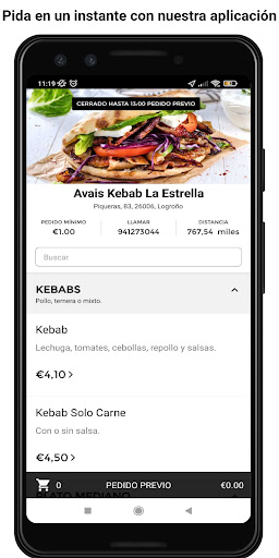 Android application Avais Kebab screenshort