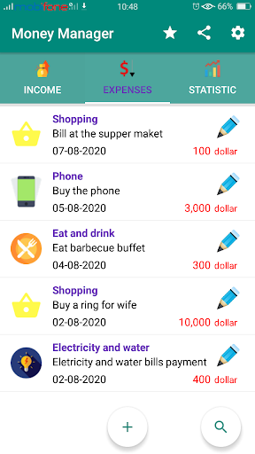 Money Manager - My Income & Ex Screen 2