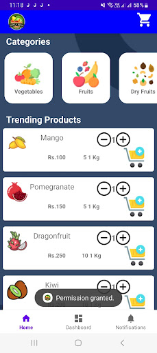 Android application Fruits N Veggies screenshort
