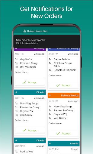 Android application RestroGreen Kitchen Display screenshort