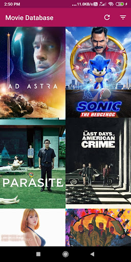 Android application Movie app screenshort