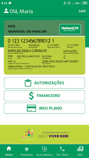 Unimed SM Beneficiário Screen 2