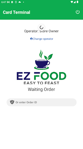 EzFood Payment Terminal (POS) Screen 2