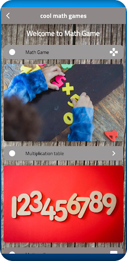 Android application Math Games screenshort