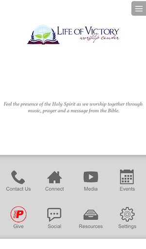 Android application Life of Victory Worship Center screenshort