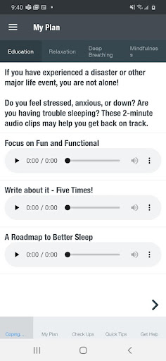 Android application Bounce Back Now screenshort