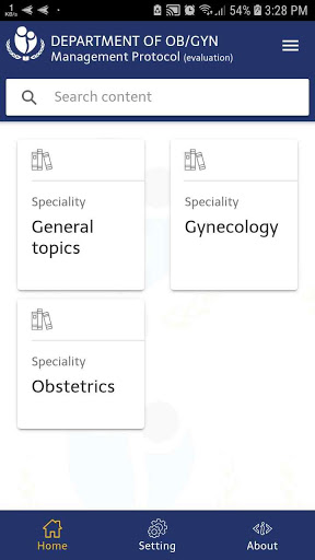 Android application SPHMMC OBGYN Management Protoc screenshort