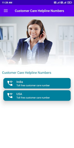 Android application Customer Care Numbers screenshort