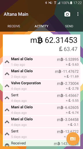 Android application Altana - Bitcoin Wallet screenshort