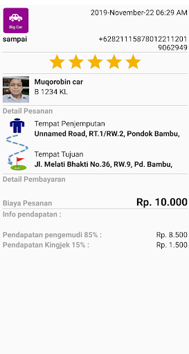 BIGJEK Pengemudi Mobil Screen 2