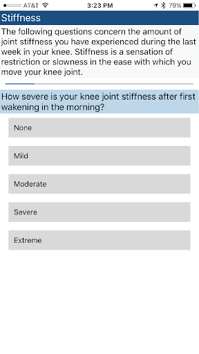 Android application Arthroshare Health Survey screenshort