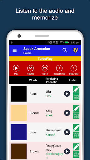 Screenshot of Learn Armenian Language App