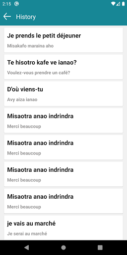 Screenshot of Malagasy French Translator