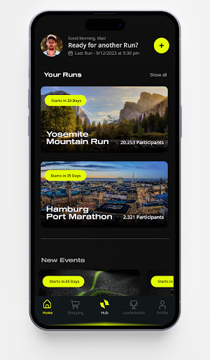 Android application paceRun screenshort