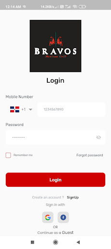 Bravos - Restaurant App Screen 2