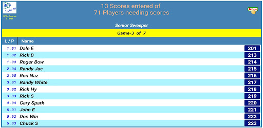 BBs Scores Screen 2