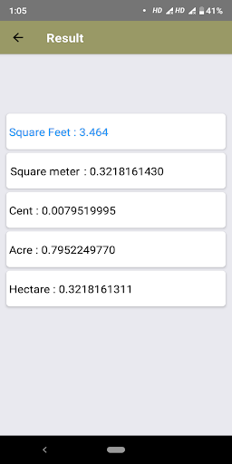Land Area Calculator Screen 3