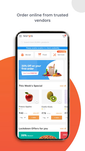 Android application Sarwa - Online Shopping App screenshort