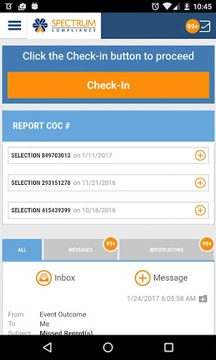 Android application SPECTRUM Compliance screenshort