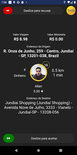 Android application Via Mobb Ouro - Motorista screenshort