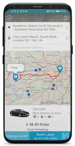 Android application Go Cabs Online screenshort