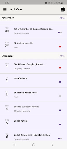 Jesuit Ordo Screen 2